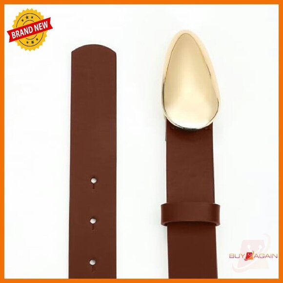 Synthetic Leather Belt Gold Buckle Versatile Dress Casual main image 4